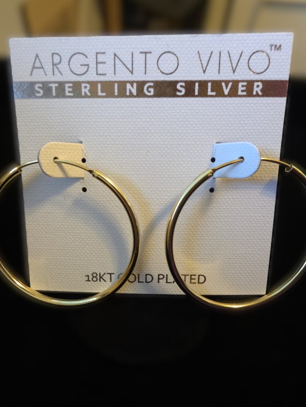 Argento Vivo 18KT Gold Plated Sterling Silver Tube Hoop Earrings